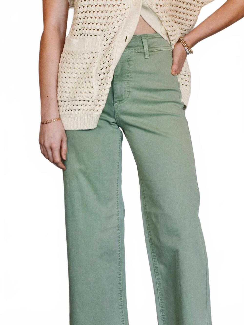 NEW OAT NEW YORK high rise wide leg pants in sage